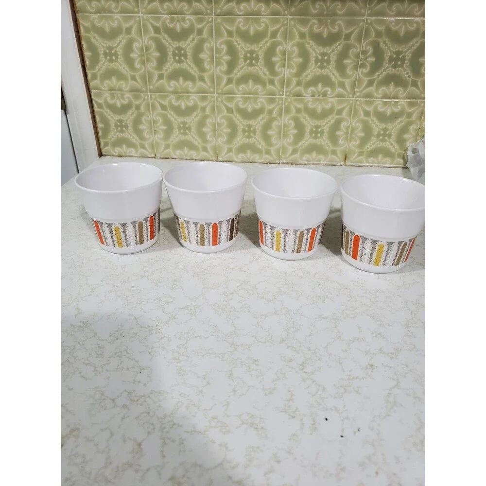 Vintage MCM Noritake Progression Mardi Gras 9019 Coffee Cups - Set of 4
